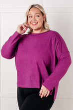 Load image into Gallery viewer, Simply Basic Ribbed Hacci Sweater in Light Plum
