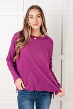 Load image into Gallery viewer, Simply Basic Ribbed Hacci Sweater in Light Plum
