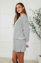 Load image into Gallery viewer, Situationally Sound Striped Long Sleeve Top and Shorts Set

