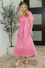 Load image into Gallery viewer, Softly Spoken Textured V-Neck Dress in Hot Pink
