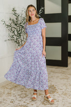 Load image into Gallery viewer, PREORDER: Square Neck Dress in Purple Floral
