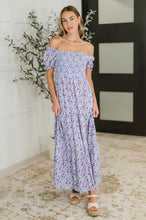 Load image into Gallery viewer, PREORDER: Square Neck Dress in Purple Floral
