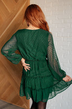 Load image into Gallery viewer, Starlit Glow V-Neck Tiered Dress in Hunter Green
