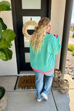 Load image into Gallery viewer, PREORDER: Best Selling Larson Contrast Pullover in Green/Blue
