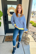 Load image into Gallery viewer, PREORDER: Best Selling Larson Contrast Pullover in Blue/White
