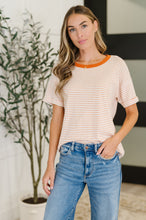 Load image into Gallery viewer, Sunbeam Shuffle Banded Round Neck Top in Orange
