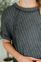 Load image into Gallery viewer, Sunday&#39;s Bestie Mineral Wash Top in Ash Black
