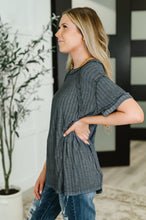 Load image into Gallery viewer, Sunday&#39;s Bestie Mineral Wash Top in Ash Black
