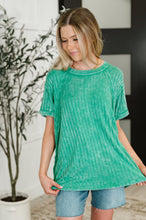 Load image into Gallery viewer, Sunday&#39;s Bestie Mineral Wash Top in Kelly Green
