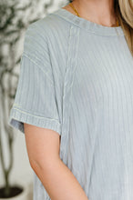 Load image into Gallery viewer, Sunday&#39;s Bestie Mineral Wash Top in Light Grey
