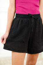 Load image into Gallery viewer, Sunshine Soiree Double Gauze Shorts in Black
