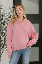 Load image into Gallery viewer, Sweater Weather Half Zip High Neck Pullover in Dark Pink
