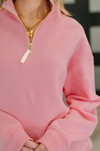 Load image into Gallery viewer, Sweater Weather Half Zip High Neck Pullover in Dark Pink
