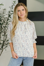 Load image into Gallery viewer, Sweet Ruffle Affair High Neck Blouse in Blue
