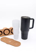 Load image into Gallery viewer, Frosty Filled 40oz Tumbler Ice Molds in Cafe
