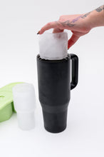 Load image into Gallery viewer, Frosty Filled 40oz Tumbler Ice Molds in Cafe
