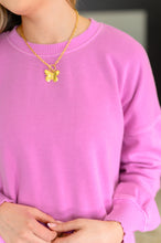 Load image into Gallery viewer, Talk Cozy to Me Stepped Hem Pullover in Bright Mauve

