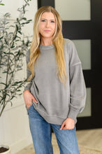 Load image into Gallery viewer, Talk Cozy to Me Stepped Hem Pullover in  Sleet
