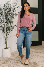 Load image into Gallery viewer, Talk to Me Long Sleeve Henley in Vintage Marsala
