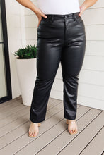 Load image into Gallery viewer, Tanya Control Top Faux Leather Pants in Black
