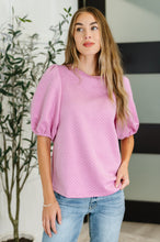 Load image into Gallery viewer, Textured Balloon Sleeve Blouse in Pink
