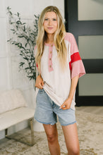 Load image into Gallery viewer, This I Know Henley Contrast Top
