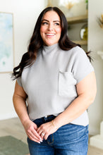 Load image into Gallery viewer, This Little Life Mock Neck Short Sleeve Sweater in Grey
