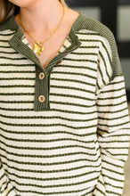 Load image into Gallery viewer, Timeless Lines Contrast Henley Top
