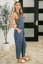 Load image into Gallery viewer, Too Cute to Compute Waist Tie Overalls in Dark Blue
