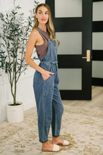 Load image into Gallery viewer, Too Cute to Compute Waist Tie Overalls in Dark Blue
