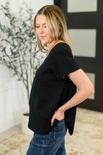 Load image into Gallery viewer, Top Shelf Basic V-Neck Ribbed Tee in Black
