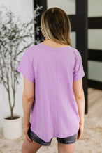 Load image into Gallery viewer, Top Shelf Basic V-Neck Ribbed Tee in Lavender
