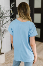 Load image into Gallery viewer, Top Shelf Basic V-Neck Ribbed Tee in Sky Blue
