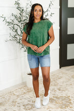 Load image into Gallery viewer, Top That Mineral Wash Tee in Dark Green
