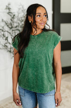 Load image into Gallery viewer, Top That Mineral Wash Tee in Dark Green
