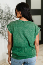 Load image into Gallery viewer, Top That Mineral Wash Tee in Dark Green
