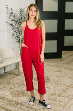 Load image into Gallery viewer, Totally Me Spaghetti Strap Jumpsuit Ruby
