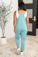 Load image into Gallery viewer, Totally Me Spaghetti Strap Jumpsuit in Heather Light Teal
