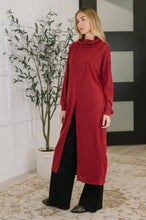 Load image into Gallery viewer, Travel City Scape Turtle Neck Tunic in Wine
