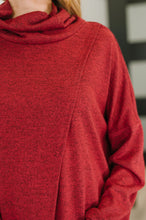 Load image into Gallery viewer, Travel City Scape Turtle Neck Tunic in Wine
