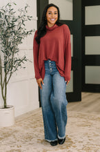 Load image into Gallery viewer, Travel Destination Cowl Neck Pullover in Wine
