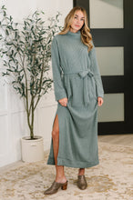 Load image into Gallery viewer, Travel Plush Knit Dress in Soft Teal
