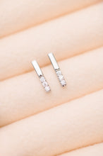 Load image into Gallery viewer, Twin Sparkle Silver Stud Earrings
