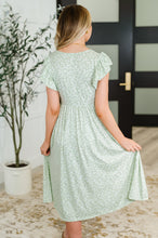 Load image into Gallery viewer, Twirl Me Softly Flutter Sleeve Dress in Sage
