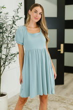 Load image into Gallery viewer, Twirlin’ Dirty Cable Ribbed Knit Dress in Sage Green
