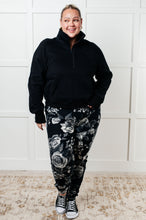 Load image into Gallery viewer, Under Her Spell Half Zip Pullover in Black
