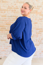 Load image into Gallery viewer, Up For Anything V-Neck Blouse in Navy
