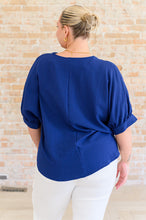 Load image into Gallery viewer, Up For Anything V-Neck Blouse in Navy
