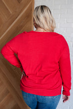 Load image into Gallery viewer, V-Neck Front Seam Sweater in Heather Red
