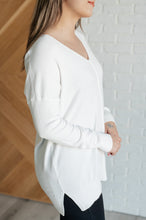 Load image into Gallery viewer, V-Neck Front Seam Sweater in Ivory
